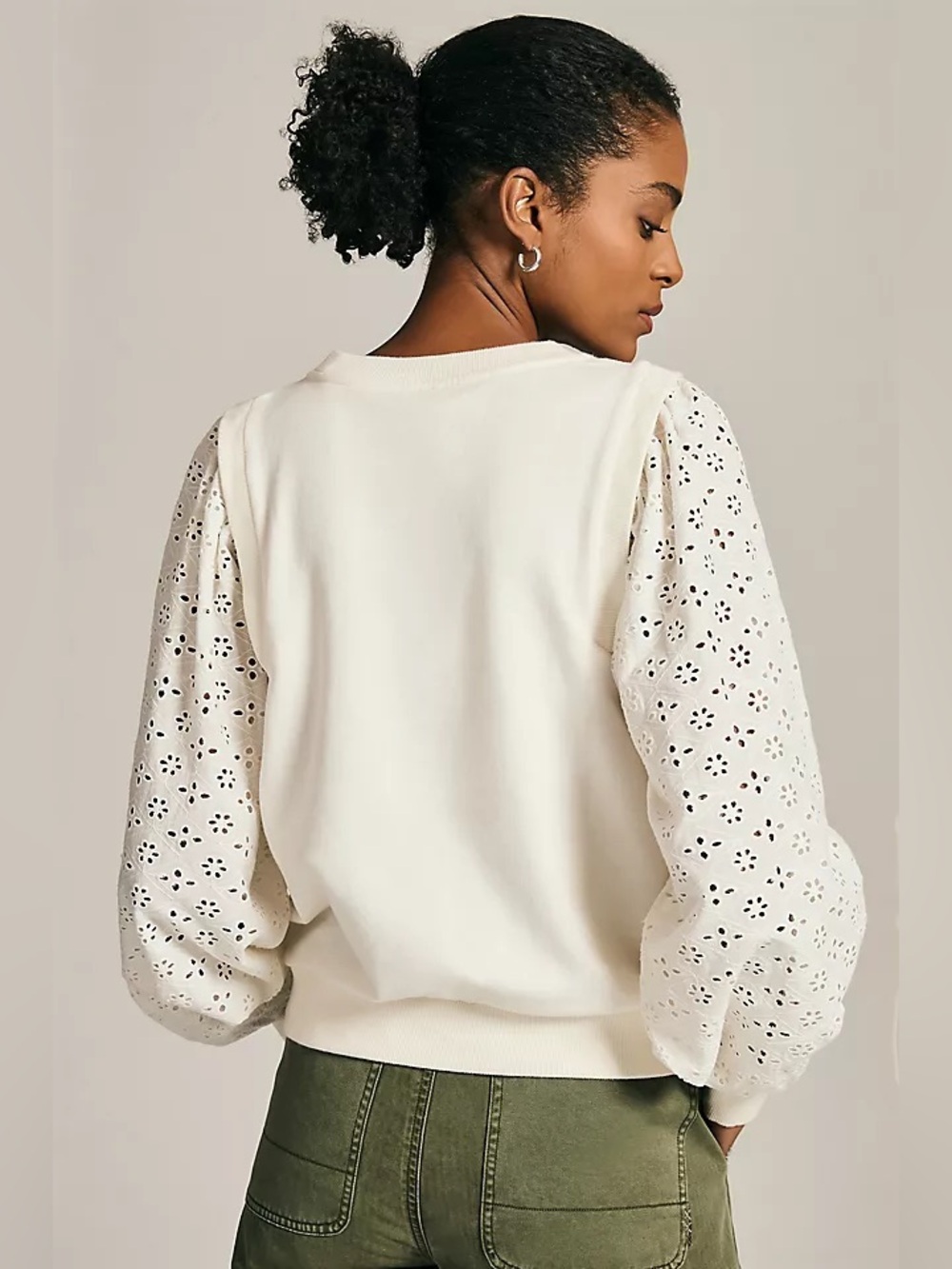 Anthro Pilcro Eyelet Sweatshirt - New - Picture 2 of 5
